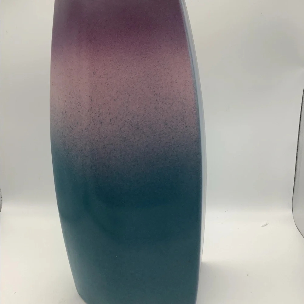 Purple and Blue Ombre Triangular Ceramic  Vase